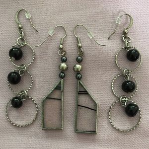 EUC Lot of Silver, Glass, and Beaded Earrings